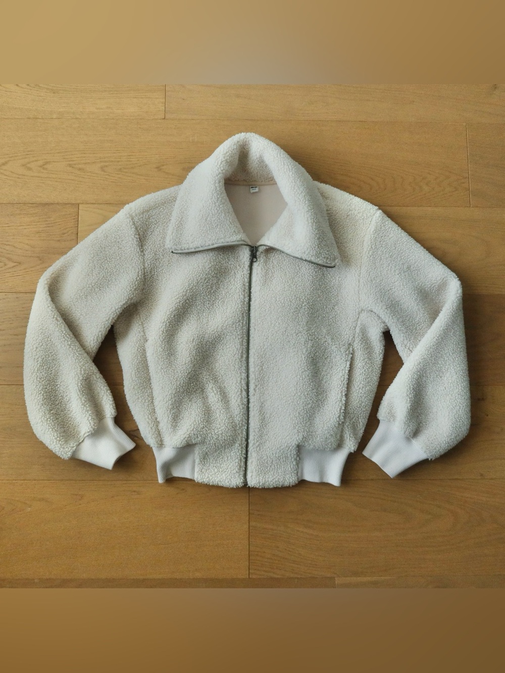 Uniqlo Cream Sherpa Zip Jacket